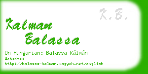 kalman balassa business card
