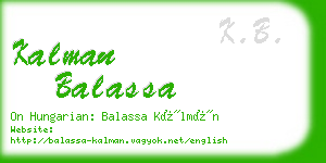 kalman balassa business card